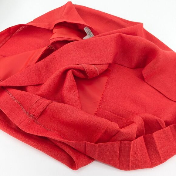Prestige Of Boston Vintage Retro Mod Red Pleated A-Line Midi Skirt Size 18 - Picture 10 of 11
